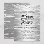 Invitation Guirlande lumineuse argent noir pour tout annivers (Devant / Derrière)