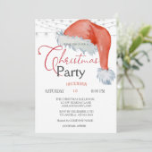 Invitation Guirlande lumineuse avec chapeau de Père Noël mign (Debout devant)