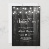 Invitation Guirlande Lumineuse Blanche Bois 95e Anniversaire (Devant)
