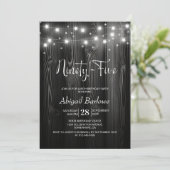 Invitation Guirlande Lumineuse Blanche Bois 95e Anniversaire (Debout devant)