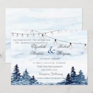 Invitation Guirlande Lumineuse de Bois à l'AquarelleInvitatio