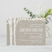 Invitation Guirlande lumineuse de bouleau rustique pour invit (Debout devant)