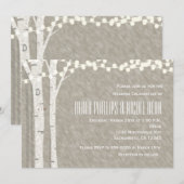 Invitation Guirlande lumineuse de bouleau rustique pour invit (Devant / Derrière)
