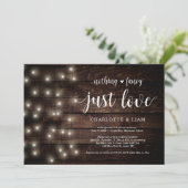 Invitation Guirlande lumineuse de ferme rustique, mariage en  (Debout devant)