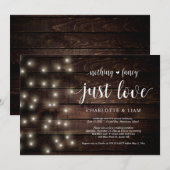 Invitation Guirlande lumineuse de ferme rustique, mariage en  (Devant / Derrière)