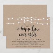 Invitation Guirlande lumineuse de ferme rustique, mariage kra (Devant / Derrière)