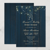 Invitation Guirlande lumineuse de la grange bleue pour une do (Devant / Derrière)