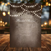 Invitation Guirlande lumineuse de l'arbre rustique marron pou