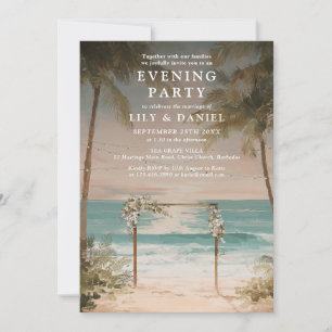 Invitation Guirlande lumineuse de plage océane pour mariage s