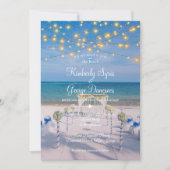 Invitation Guirlande Lumineuse Élégante Mariage d'Été sur la  (Devant)