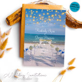 Invitation Guirlande Lumineuse Élégante Mariage d'Été sur la 