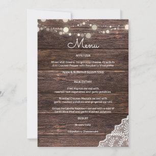 Invitation Guirlande lumineuse en bois et dentelle