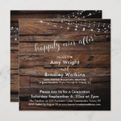 Invitation Guirlande lumineuse en bois rustique À tout jamais (Devant / Derrière)