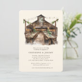 Invitation Guirlande lumineuse en bois rustique Je fais des B (Debout devant)