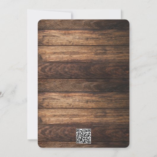 Invitation Guirlande lumineuse en bois rustique Je fais du BB (Dos)