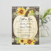 Invitation Guirlande lumineuse florale tournesol rustique Cit (Debout devant)
