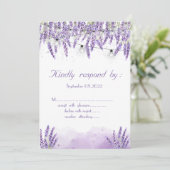 Invitation Guirlande lumineuse lavande aquarelle (Debout devant)