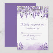 Invitation Guirlande lumineuse lavande aquarelle (Devant / Derrière)