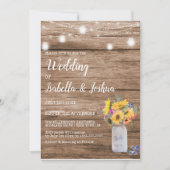 Invitation Guirlande lumineuse | Mariage dans un pot Mason (Devant)