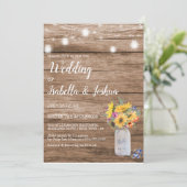 Invitation Guirlande lumineuse | Mariage dans un pot Mason (Debout devant)