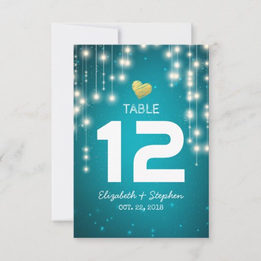 Invitation Guirlande Lumineuse Mariage Plan de Table Numéro d (Devant)