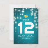 Invitation Guirlande Lumineuse Mariage Plan de Table Numéro d (Dos)