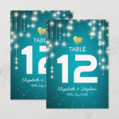 Invitation Guirlande Lumineuse Mariage Plan de Table Numéro d (Devant / Derrière)