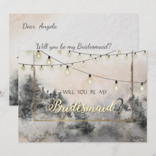 Invitation Guirlande lumineuse pour forêt et bois