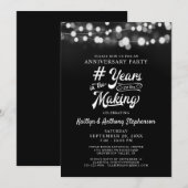 Invitation Guirlande lumineuse pour tout anniversaire DE LONG (Devant / Derrière)