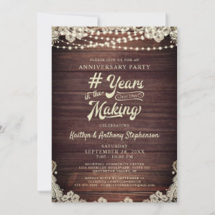 Invitation Guirlande lumineuse rustique en bois pour annivers