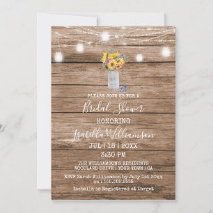 Invitation Guirlande Lumineuse Rustique et Mariage Champêtre