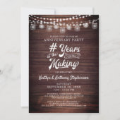 Invitation Guirlande lumineuse rustique pour anniversaire en (Devant)