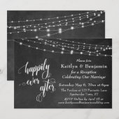 Invitation Guirlande Lumineuse Tableau Noir Happily Ever Afte (Devant / Derrière)