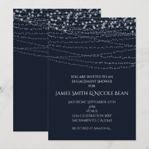 Invitation Guirlande Moderne Élégante Bleue pour Célébration