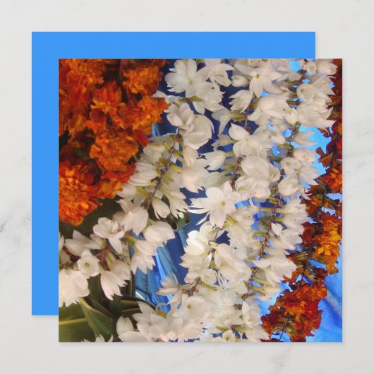 Invitation Guirlandes Inde de fleur (Devant / Derrière)