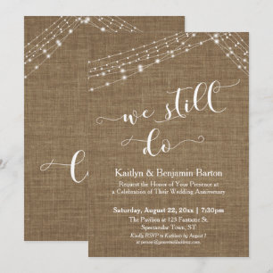 Invitation Guirlandes lumineuses en toile de jute Nous faison