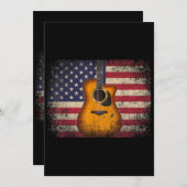 Invitation Guitar 4th of July Venin American Flag USA - Count (Devant / Derrière)