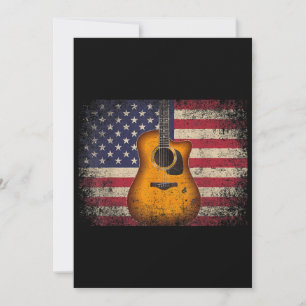 Invitation Guitar 4th of July Venin American Flag USA - Count