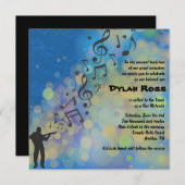 Invitation Guitar Boy Bat Bar Mitzvah (Devant / Derrière)