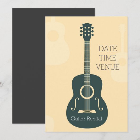 Invitation Guitar Considérant élégante performance (Devant / Derrière)