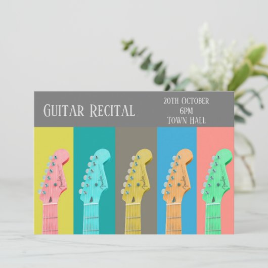 Invitation Guitar Considérant moderne pastel performance élég (Debout devant)