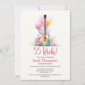 Invitation Guitar with Balloons 55th Birthday Party (Devant)