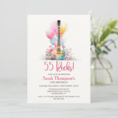 Invitation Guitar with Balloons 55th Birthday Party (Debout devant)