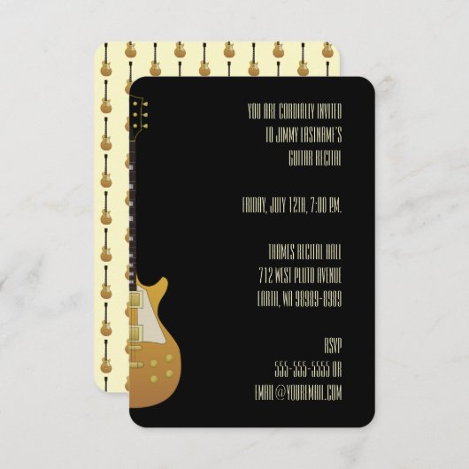 Invitation Guitare (Devant / Derrière)