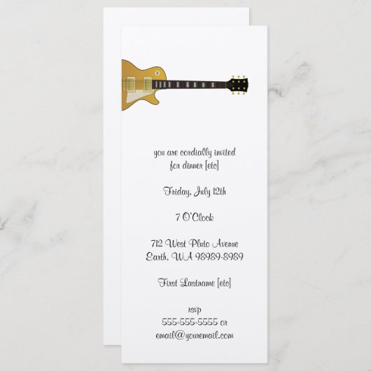 Invitation Guitare (Devant / Derrière)