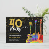 Invitation Guitare 40e anniversaire de la Parties scintillant (Debout devant)