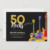 Invitation Guitare 50 roches fête du 50e anniversaire (Devant)
