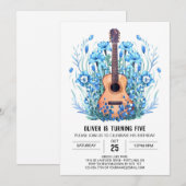 Invitation Guitare Acoustique classique Jour d'anniversaire (Devant / Derrière)