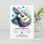 Invitation Guitare acoustique personnalisable Anniversaire (Debout devant)