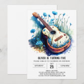 Invitation Guitare acoustique personnalisable Anniversaire (Devant / Derrière)